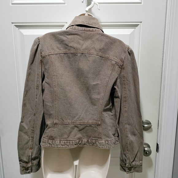 Jeanology Brown Cropped Utility Jacket with Classic Design- Sz 14 - Picture 2 of 3
